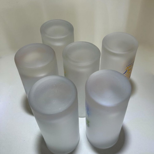 Lumidis Vintage Glasses Set of 6 Frosted Glass by G. Stathopoulos, Like New