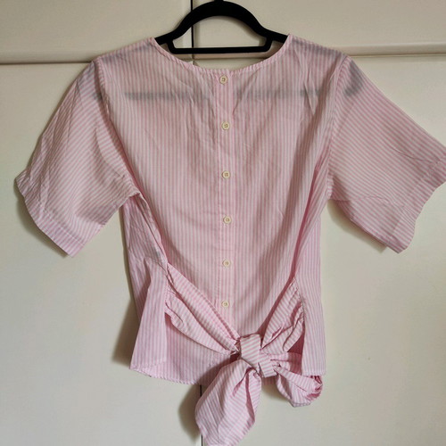 Chaton striped blouse like new, white and pink, size M