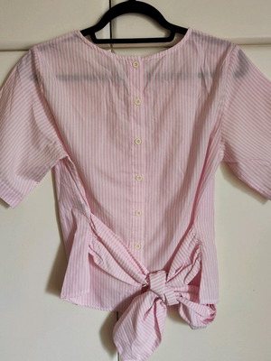 Chaton striped blouse like new, white and pink, size M