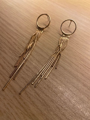 Gold earrings like new, golden color