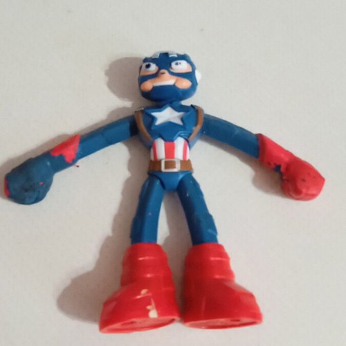 Play Doh Hasbro Spider-Man and Captain America figures two pieces used