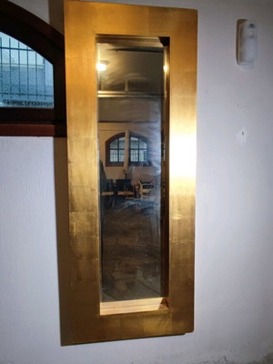 Full-Length Mirror with Gold Trim like new 180 x 70 cm