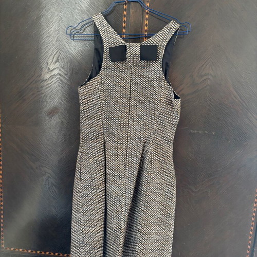 Tweed cocktail dress like new, midi with bow detail