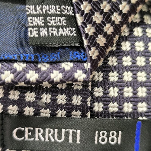 100% Silk Men's Tie Cerruti 1881 Like New Black White