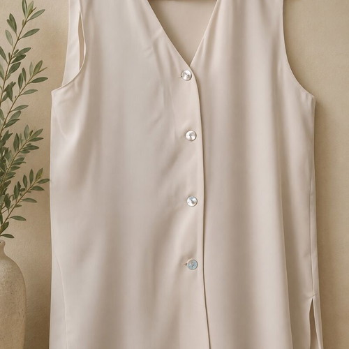 Mia sleeveless blouse like new, size 48, white