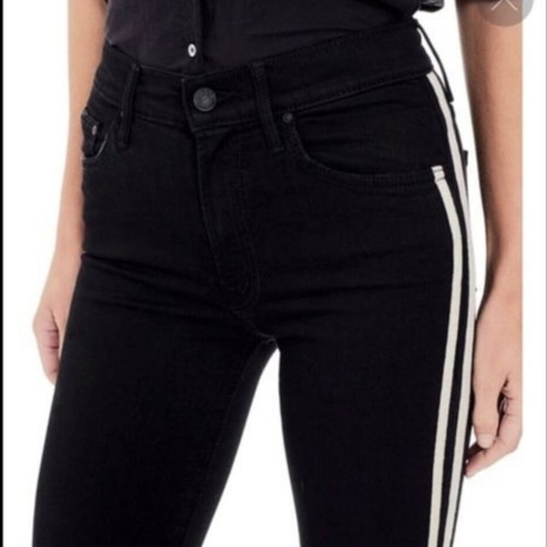 Black skinny jeans with white stripes from Lefties like new