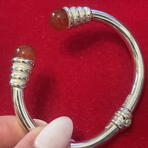 LALAOUNIS 925 silver bracelet with carnelian beads