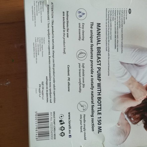 Manual breast pump new with nipple and bottle