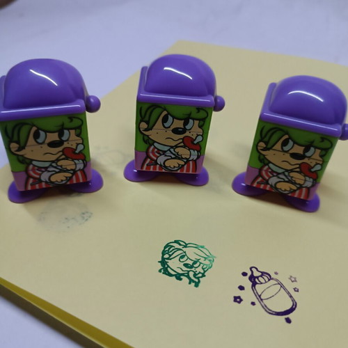Children's stamp set with 3 self-inking stamps, new