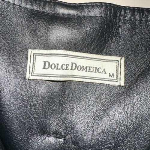 Dolce Domenica black leatherette salopette size M like new