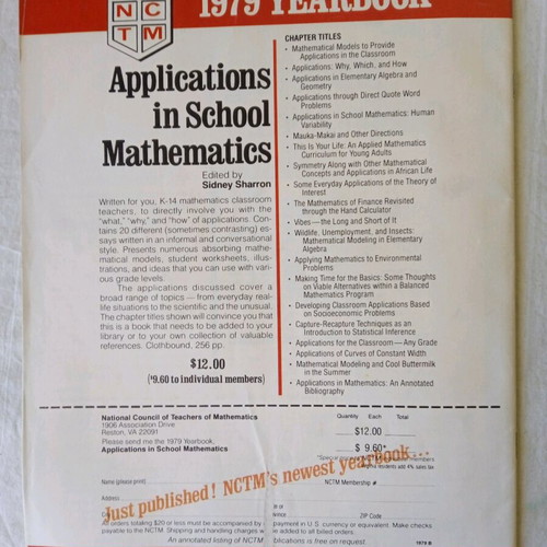 NCTM Arithmetic Teacher issue 1 September 1979 like new