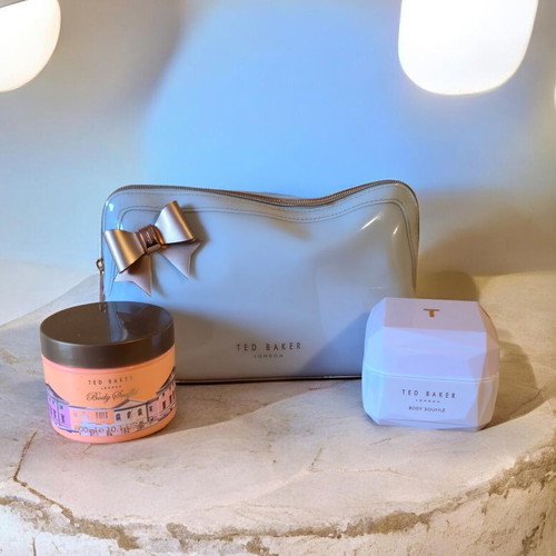 Ted Baker original cosmetic bag with body soufflé set