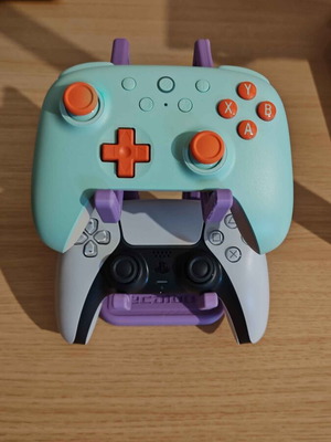 2 Tier Controller Holder used, 3d printed base for 2 joysticks
