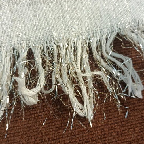 Set of two vintage placemats used with gold thread and fringes