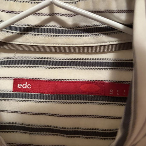 EDC shirt medium UK like new, white and grey stripes