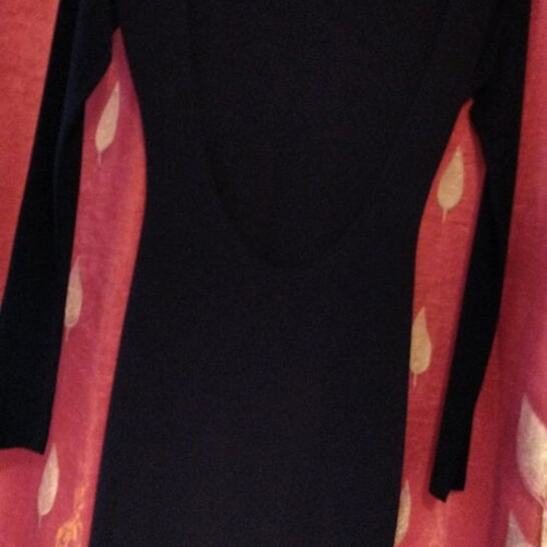 Maxi dress Paranoia dark blue like new with slit and open back