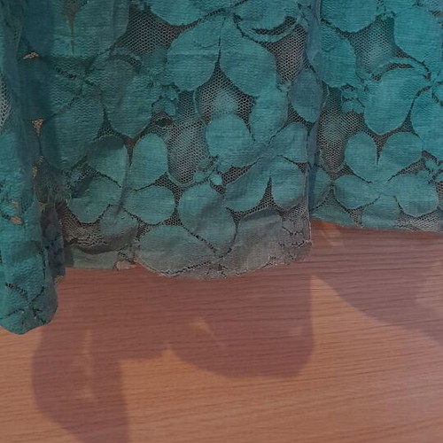 Lace pants used, size M, green with stain