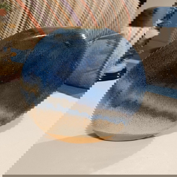 Χειροποίητο κεραμικό βάζο drip glaze