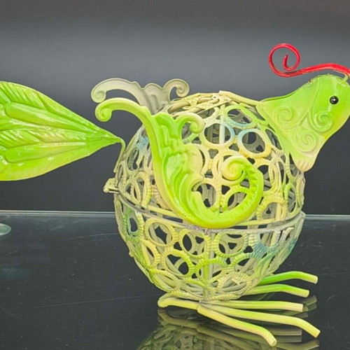 Espiel Handmade Metal Bird Vintage 2000 Like New 19x13 cm