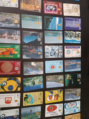 Phone cards used, pack of 40 pieces