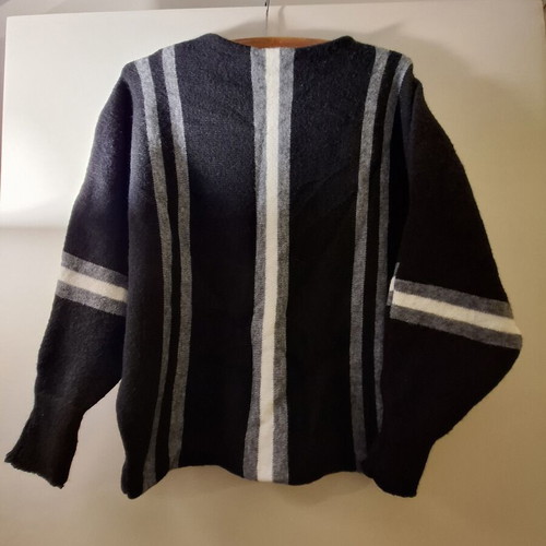 Winter blouse like new with bat design on sleeves, black and grey