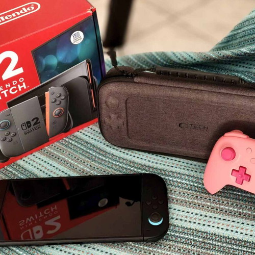 Nintendo Switch 2 console with digital games and second controller