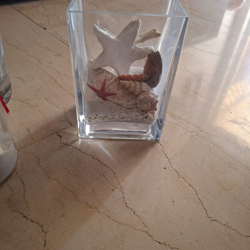 Set of glass decorative vases like new, sea-themed design