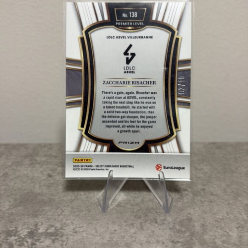 2025-26 Panini Select Euroleague Gold Prizms Fotl Zaccharie Risacher J# 2/10