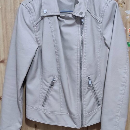 Jacket leather beige like new, size 38