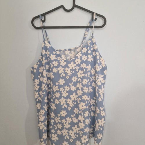 Shein blue blouse with floral pattern used, size XL