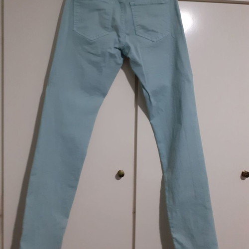 Turquoise denim pants new, size small