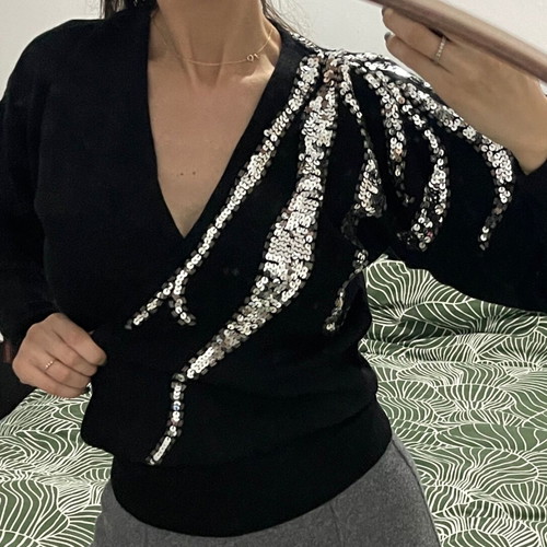 Elegant black blouse like new, size S