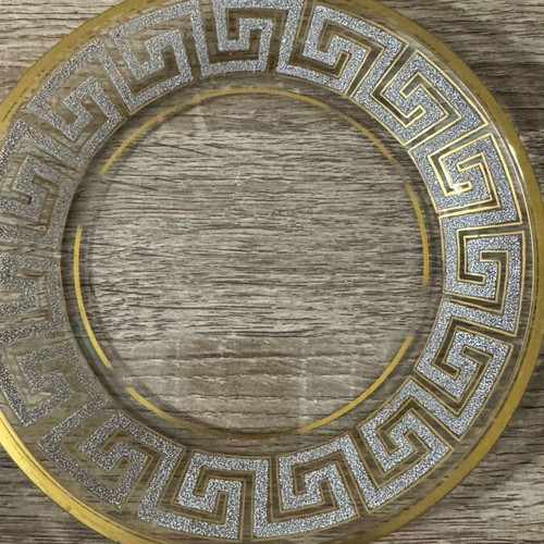 Luxury vintage glass bowl and saucer set used with gold trim