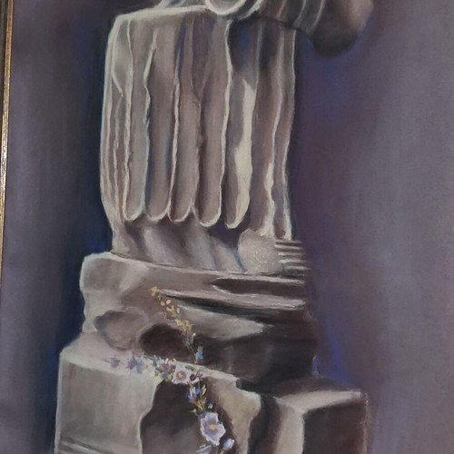 Filia Kanaki Ionian Capital Pastel Painting like new 1985