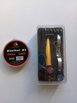 Toolbox of electronic cigarette coil building accessories used