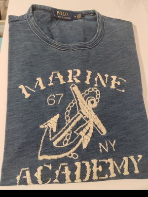 Ανδρική μπλούζα Polo Ralph Lauren μέγεθος M σαν καινούργια, μπλε και άσπρη