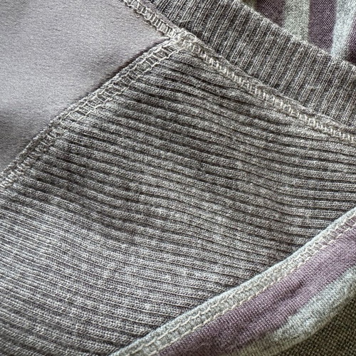 Satin blouse with jersey like new, gray and purple, size S