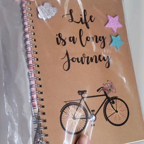 Notebook and pencil set handmade with glitter and foam decorations, new