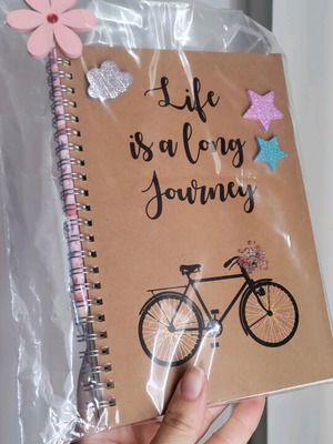 Notebook and pencil set handmade with glitter and foam decorations, new