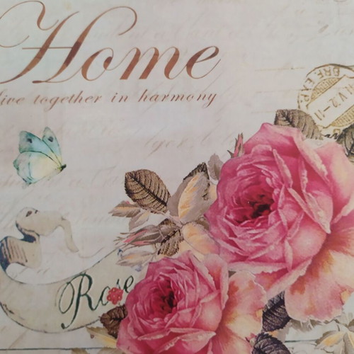 Metal wall art with roses new, 20x20 cm