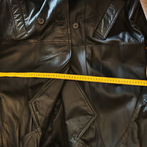 Genuine leather coat new, black, size L