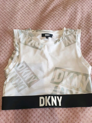 Σετ αμάνικο και φούστα DKNY σαν καινούργιο, λευκό με ασημί και μαύρες λεπτομέρειες