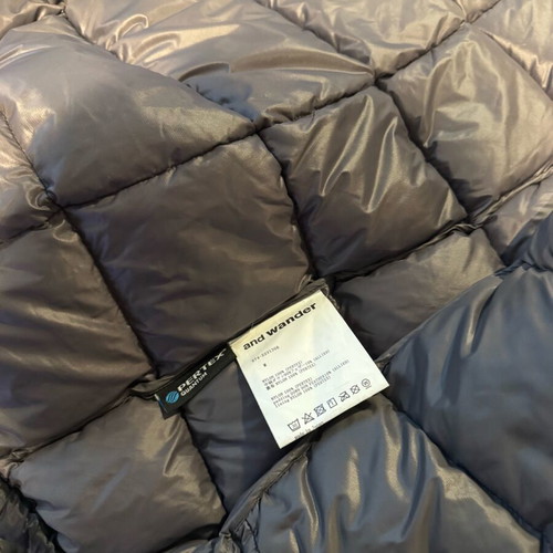 And Wander Black Diamond Stitch Down Jacket like new, size M-L