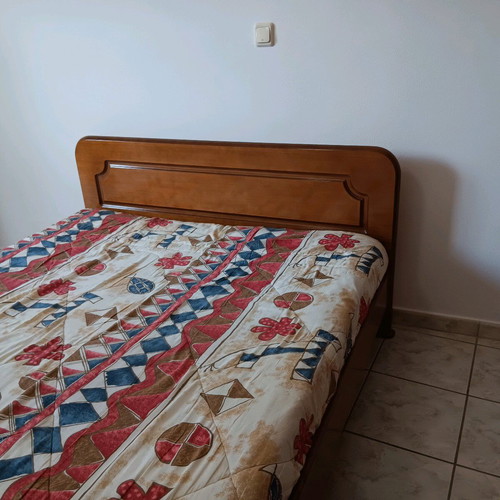 Double bed and mattress, 150x200 cm, heavy sturdy construction