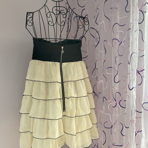 Strapless dress used, black and beige