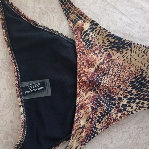 M&S bikini Brazil style, brown and black, size M
