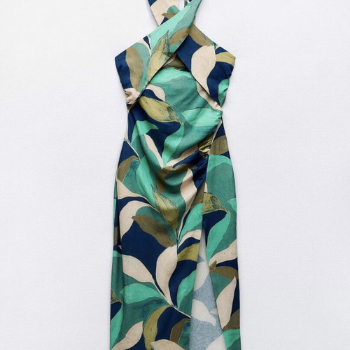 Zara dress XS like new with abstract floral tropical print multicolor