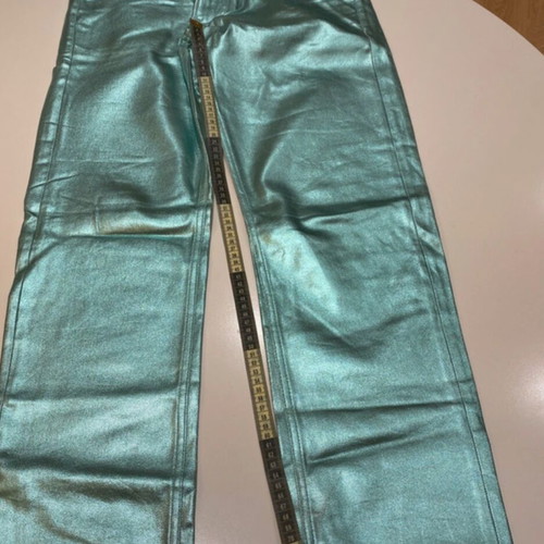 Bershka metallic blue turquoise pants like new, size 38