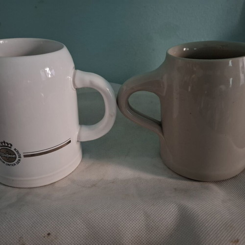 Ceramic Beer Mugs 0.5L New, Warsteiner and Jever Pilsener