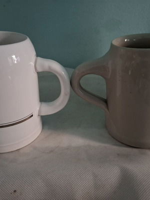 Ceramic Beer Mugs 0.5L New, Warsteiner and Jever Pilsener
